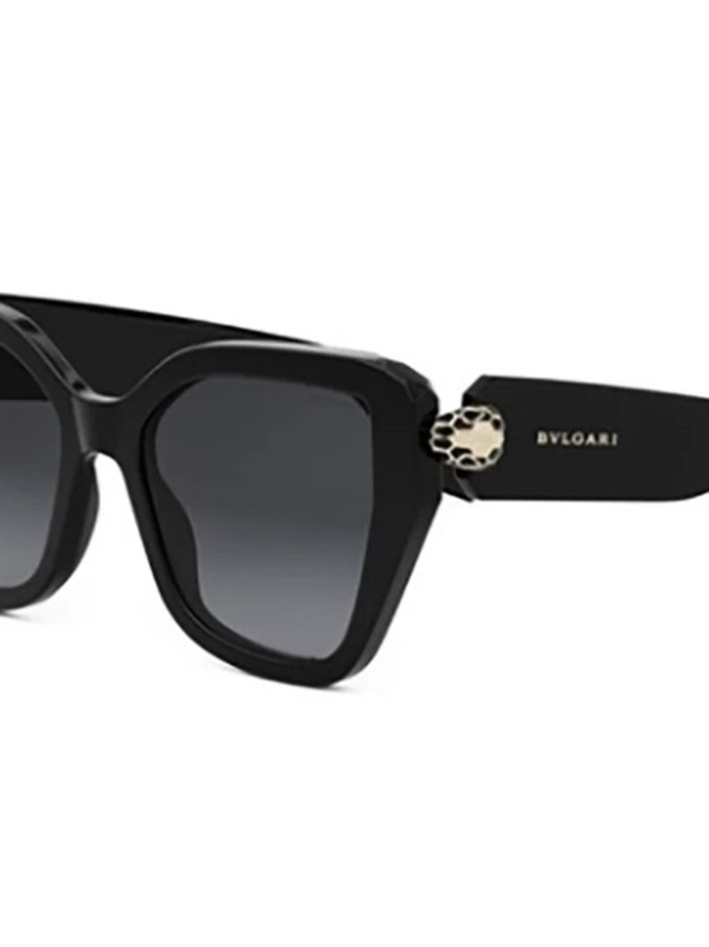 Bulgari Black Cat-Eye Sunglasses with Gold Accent